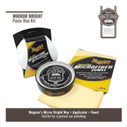 Meguiar's Mirror Bright Paste Wax Kit med applikatorer och mikrofiberduk