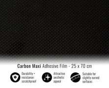 Film adhesivomslag - 4R QUATTROERRE.IT - 25 x 70 cm - Kolfiber-effekt - Svart