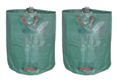 SHOP-STORY - GARDEN BAG 2x: 2 XXL vikbara trädgårdsväskor - 272L i robust PP med band