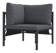 Utehörnsoffa - vidaXL - Antracit - 80x80x71 cm - Stål - Modulär - Väderbeständig