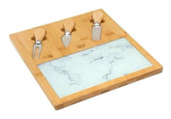 Secret de Gourmet - Set med Ost 5 Delar i Bambu och Glas Bambu/glas