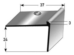 PROVISTON aluminium anodiserad bronsspets med en diameter på 37 mm, höjd 24 mm, längd 1000 mm, hålad trapphörn, kombinerad hörn.