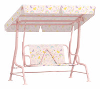 Barngunga – 2-sits, stålram, rosa, 60 kg kapacitet