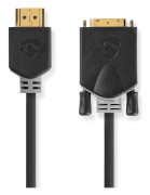 HDMI - DVI-kabel | HDMIT-kontaktdon - DVI-D 24+1-stift, hane | 2.0 m | Antracit