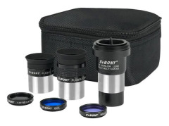 Svbony SV233 Kit för Teleskop, PLOSSL okular 6 mm, 17 mm, 2X Barlow-lins, Månfilter, ND4-filter, Färgfilter 82 A