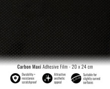 Filmadhesivinsvepning - 4R QUATTROERRE.IT - 20 x 24 cm - Kolfiber-effekt - Termoformbar - Svart