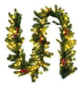 270 cm Upplyst julgirland med LED-ljus – Grön furu