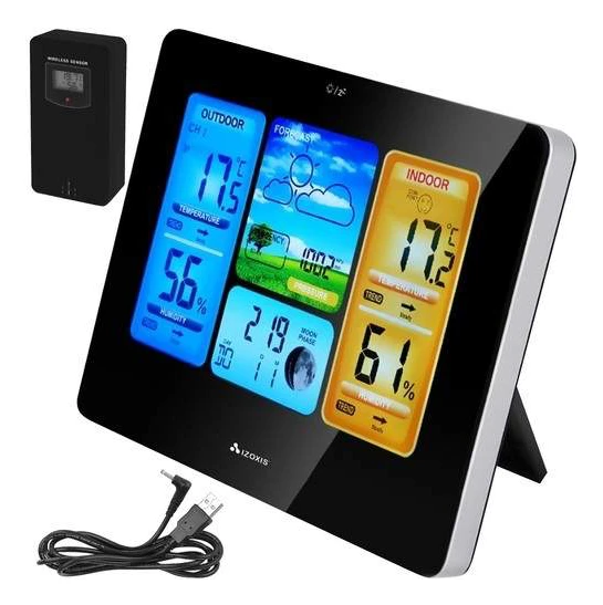 Trådlös väderstation med LCD och extern sensor