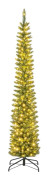 Konstgjord julgran med LED-ljus Smal julgran Upplyst festgran 210cm