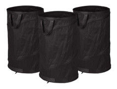 3 st. trädgårdssäckar 160-liters svart