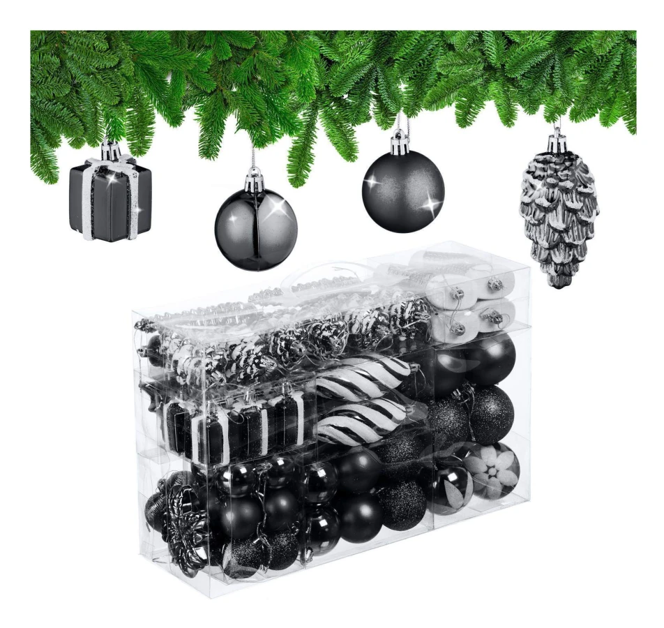 Julgransprydnaderset, 72 delar – Festlig julgransdekoration