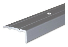 PROVISTON Anodiserad Aluminiumhörn Silver l 24,5 mm H 10 mm Genomhålad Trappnos L 2700 mm