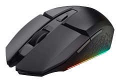 Trust GXT 110 FELOX - Mus - med belysning - 6 knappar - trådlös - trådlös USB-mottagare - booster black