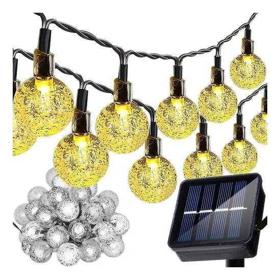 Solcellsdriven LED-ljusslinga för utomhusbruk