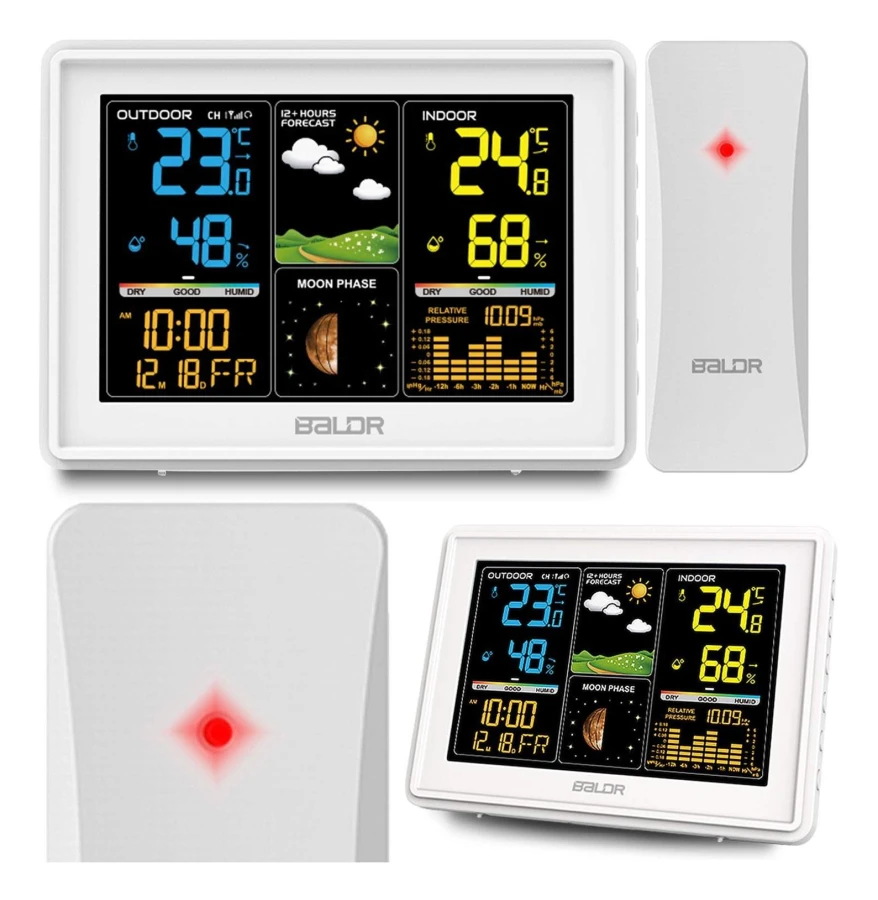 Väderstation med display BD-907 vit