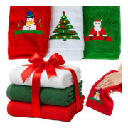 Julhanddukar Set med 3 – Bomull, Broderade, 30x40 cm