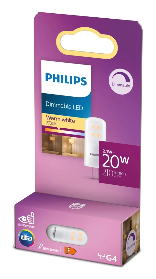 Philips LED-lampa dimbar G4 210 lm