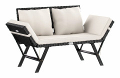Polyrotting trädgårdsbänk – utfällbar soffa, väderbeständig, 176 cm