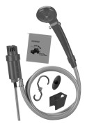 Bärbar campingdusch, 12V pump, 5m kabel, justerbart tryck