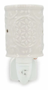 Elektrisk doftlampa, keramisk blomsterdesign – vit