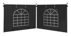 Set med 2 sidopaneler för paviljong 3x3/3x6 m, sidovägg med fönster och kardborrefäste, vattentäta sidoväggar av Oxfordtyg, som