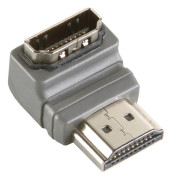 High Speed HDMI med Ethernet Adapter Vinklat 90° HDMI Kontakt - HDMI Hona Grå