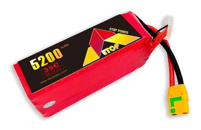6s 5200mAh - 35C - Etop LiPo XT90
