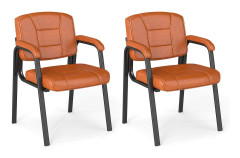 Konferensstolsset – Vadderade armstöd, Metallram, Brun