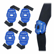 Set med 4 Strap-On Gel knäskydd i blått