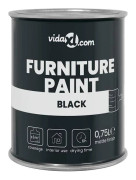 Möbelinredningsfärg - vidaXL - Svart - Vattenbaserad - Luktfri - Täcker 6 m² - 0,75 l - Låg VOC - Slät