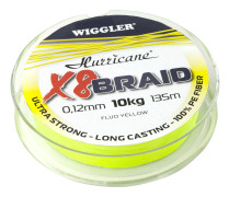 Hurricane X8 Braid Fluo Yellow 0,12mm 10kg 135m