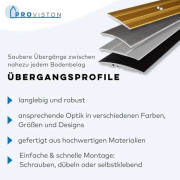 PROVISTON Övergångsprofil l 60 mm H 0 - 99 mm L 1000 mm Anodiserad aluminium Slät Platinium Fint slipad Förskjuten Infälld Pe...