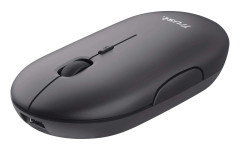 Trust Puck - Mus - höger- och vänsterhänta - optisk - 4 knappar - trådlös - Bluetooth, 2.4 GHz - trådlös USB-mottagare - svart