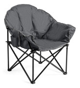 Oversized Folding Moon Stol med mugghållare – Grå