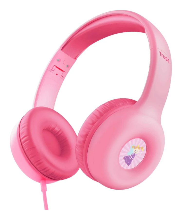 Trust Hörlurar Barn Volymbegränsning Kabel 3,5 mm Nouna Rosa
