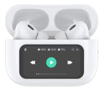 Celly: SoundLED True Wireless Bluetooth-headset med LED-display ANC & ENC Vit
