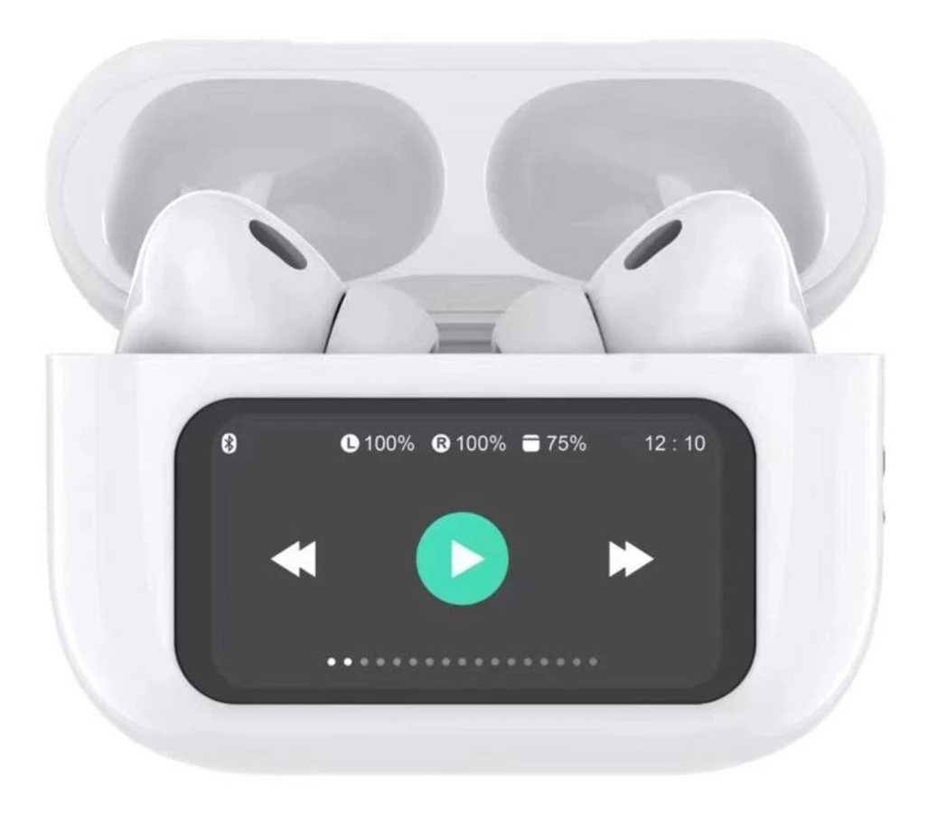 Celly: SoundLED True Wireless Bluetooth-headset med LED-display ANC & ENC Vit