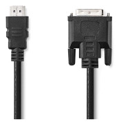 HDMI™ kabel | HDMI™ Kontakt | DVI-D 24+1-Pin Hane | 1080p | Nickelplaterad | 3.00 m | Rak | PVC | Svart | Label