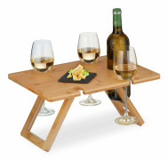 Fyrkantigt picknickvinbord i bambu