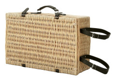 Picknickkorg av pilträ, picknickresväska för 4 personer med isolerat kylfack, picknickfilt, bestickset, picknickset, komplett se