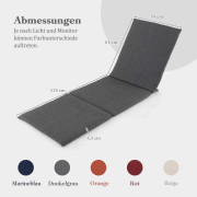 Solstolsdyna till solstol stoppad kudde till trädgårdsstol 182 x 59 x 4,5 cm mörkgrå