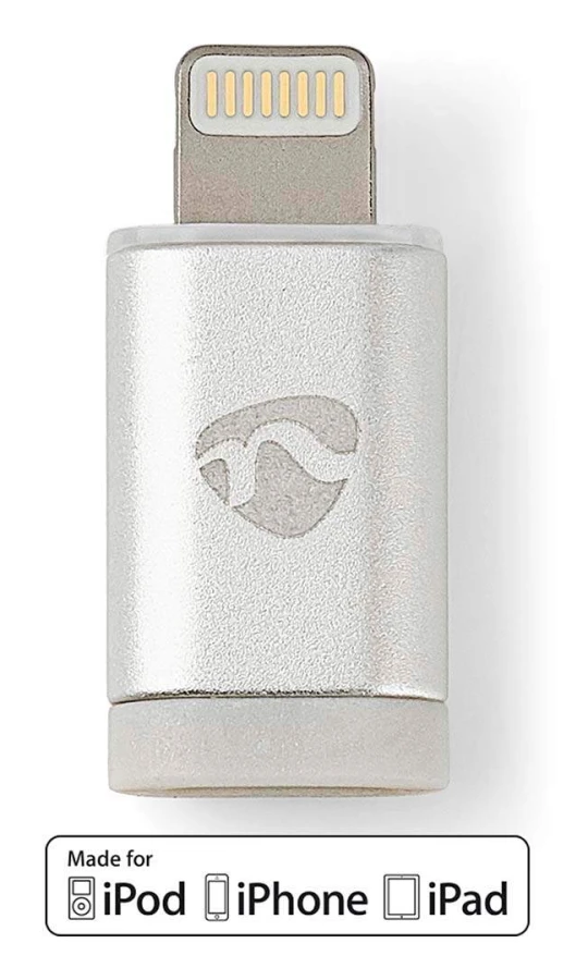 Lightning Adapter | Apple Lightning, 8-stifts | USB Micro-B Hona | Guldplaterad | Rund | Aluminium
