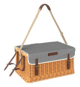 Picknickkorg av pilträ, picknickresväska för 4 personer med picknickfilt, bestickset, flasköppnare, picknickbord, picknickset, k