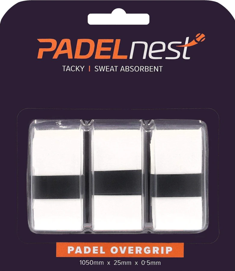 Padelnest, 3x Overgrips - Tacky - Vit
