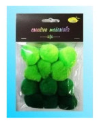 Akrysta pom poms grön 40 mm, 12 st