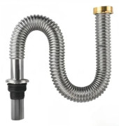 Flexible sink drain hose, flexible kitchen siphon, high temperature resistant, stainless steel, flexible sink siphon (60 cm)