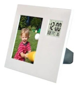 Omega digital weather station with photo frame OWSPF01, silver