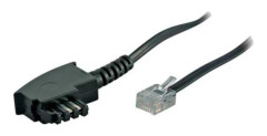 S/CONN maximum connectivity TAE-F/RJ-11, 3 m Transparent, Svart