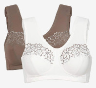 Soft-bh med broderi Lily 2-pack