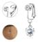 Silver Falska Navelpiercingar Falska Navelpiercingar Kirurgiskt Stål Navelstänger Clip On Hjärta Fjäril Tusensköna Cubic Zirconia Navelsmycken